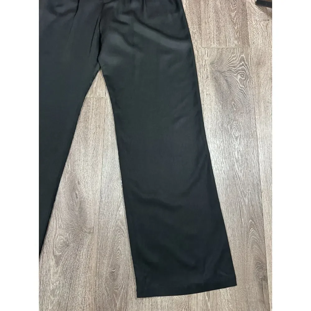 Reformation Black Pleated Relaxed Bottom Flare Pants -Sz 6~ Stylish~ - Picture 4 of 15